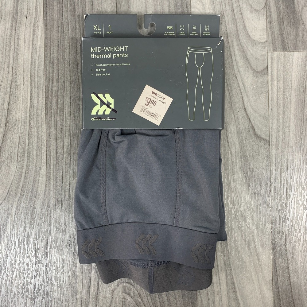NWT Men's Heavyweight Thermal Pants - All in Motion™ Size XL Gray Tagless